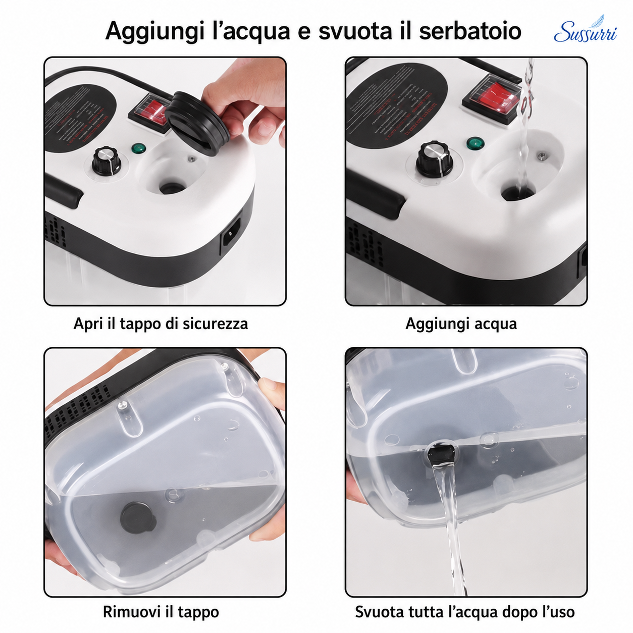 Sussurri VaporixMax™ – Pulitore a Vapore Presurizzato 12-in-1