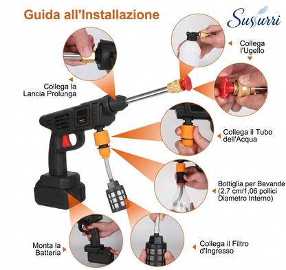 Sussurri HydroJet Pro™ - Idropulitrice a Batterie 10 in 1