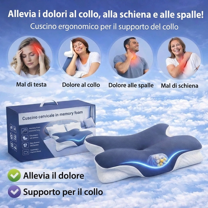 CerviCloud™ - Cuscino Ortopedico Ergonomico Memory Foam